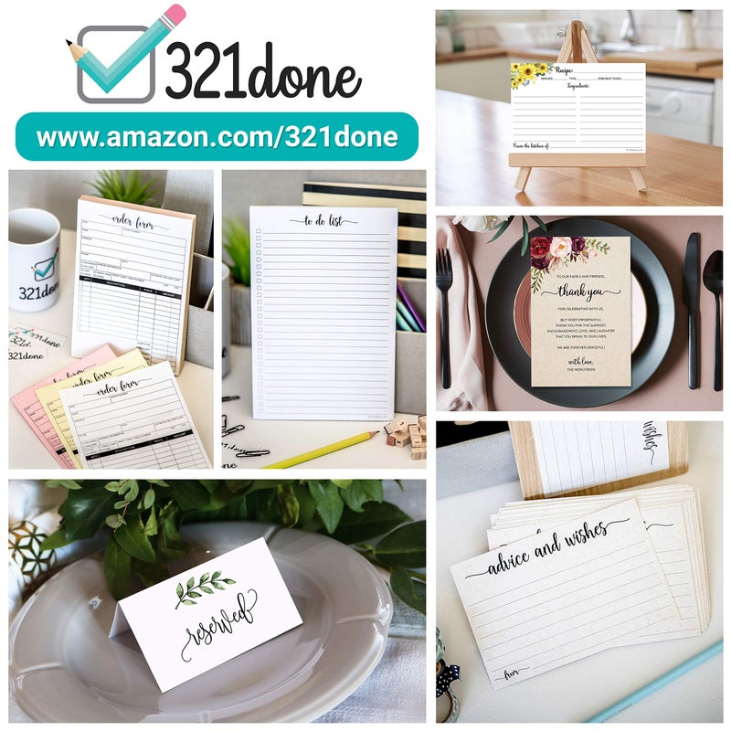 321Done Recipe Request Insert Card (Set of 50) 3.5x2 Rustic Kraft - Small Share a Recipe Card for Bridal Shower, Invitation Insert, Printed on Heavy Cardstock, Matching Recipe Cards - Made in USA - Image 5
